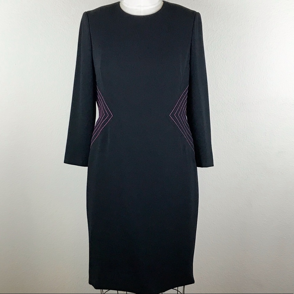 Sophisticated Long Sleeves Black Dress Size 6